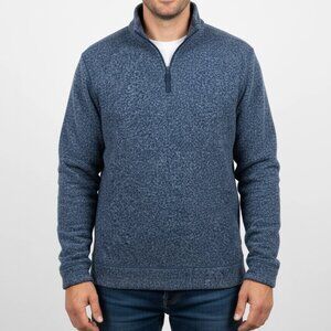 Old Navy Men's Blue Peppered Thick Half Zip V-neck Long Sleeve Sweater Size XL